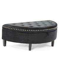 Iconic Home Jacqueline Velvet Storage Ottoman 