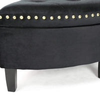 Iconic Home Jacqueline Velvet Storage Ottoman 