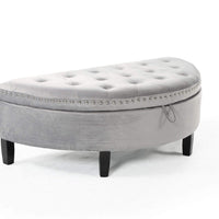 Iconic Home Jacqueline Velvet Storage Ottoman 