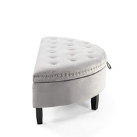 Iconic Home Jacqueline Velvet Storage Ottoman 