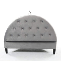 Iconic Home Jacqueline Velvet Storage Ottoman Grey