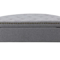 Iconic Home Jacqueline Tufted Linen Storage Ottoman Bench 