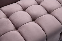 Iconic Home Julia Button Tufted Velvet Club Chair 