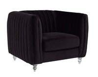 Iconic Home Kent Channel Quilted Velvet Club Chair 