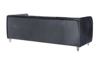 Iconic Home Kent Channel Quilted Velvet Sofa 