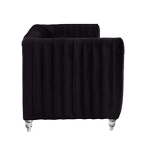 Iconic Home Kent Channel Quilted Velvet Sofa 