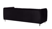 Iconic Home Kent Channel Quilted Velvet Sofa 