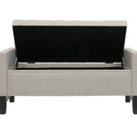 Iconic Home Lance Tufted Linen Storage Bench 