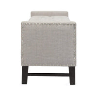 Iconic Home Lance Tufted Linen Storage Bench 