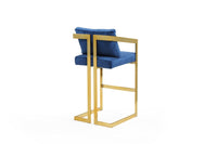 Iconic Home Layla Velvet Bar Stool Chair Gold Base 