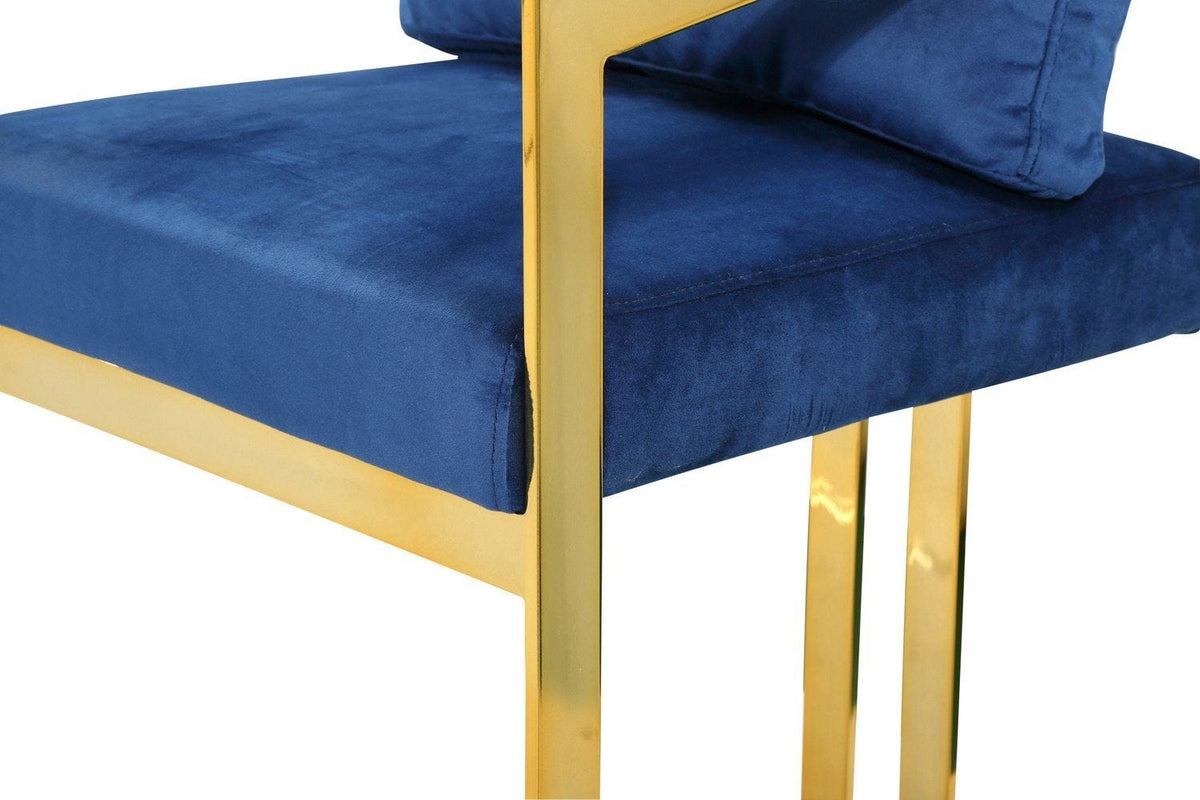 Iconic Home Layla Velvet Bar Stool Chair Gold Base 
