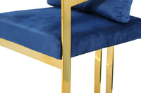 Iconic Home Layla Velvet Bar Stool Chair Gold Base 