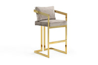 Iconic Home Layla Velvet Bar Stool Chair Gold Base 