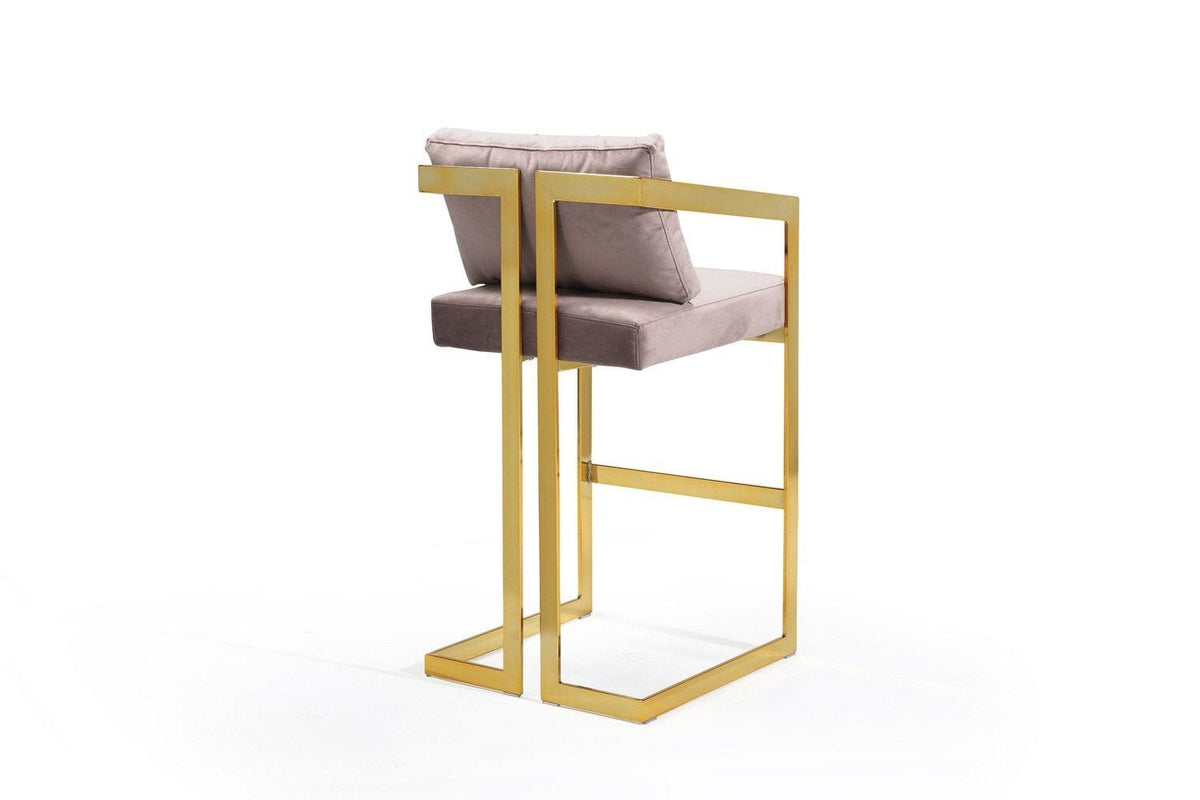Iconic Home Layla Velvet Bar Stool Chair Gold Base 
