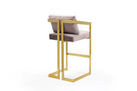 Iconic Home Layla Velvet Bar Stool Chair Gold Base 