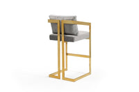 Iconic Home Layla Velvet Bar Stool Chair Gold Base 
