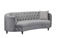 Iconic Home Leeba Kidney Shaped Velvet Club Sofa 