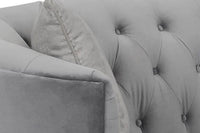 Iconic Home Leeba Kidney Shaped Velvet Club Sofa 
