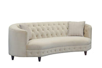 Iconic Home Leeba Kidney Shaped Velvet Club Sofa 