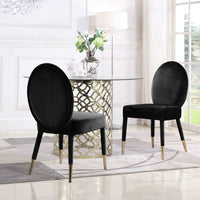 Iconic Home Leverett Velvet Dining Chair Set of 2 Black