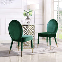 Iconic Home Leverett Velvet Dining Chair Set of 2 Green