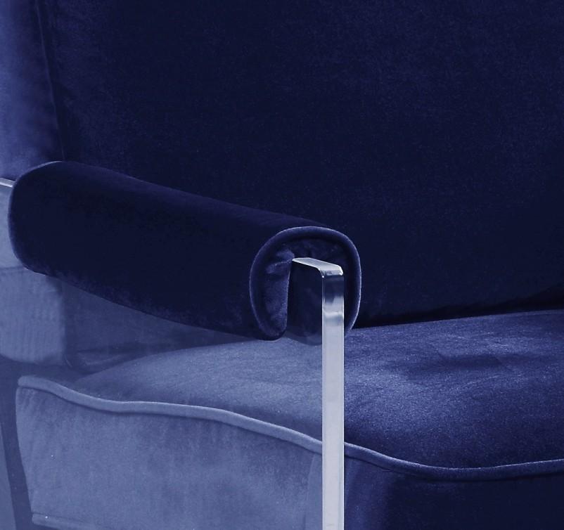 Iconic Home Logan Velvet Accent Club Chair Acrylic Frame 