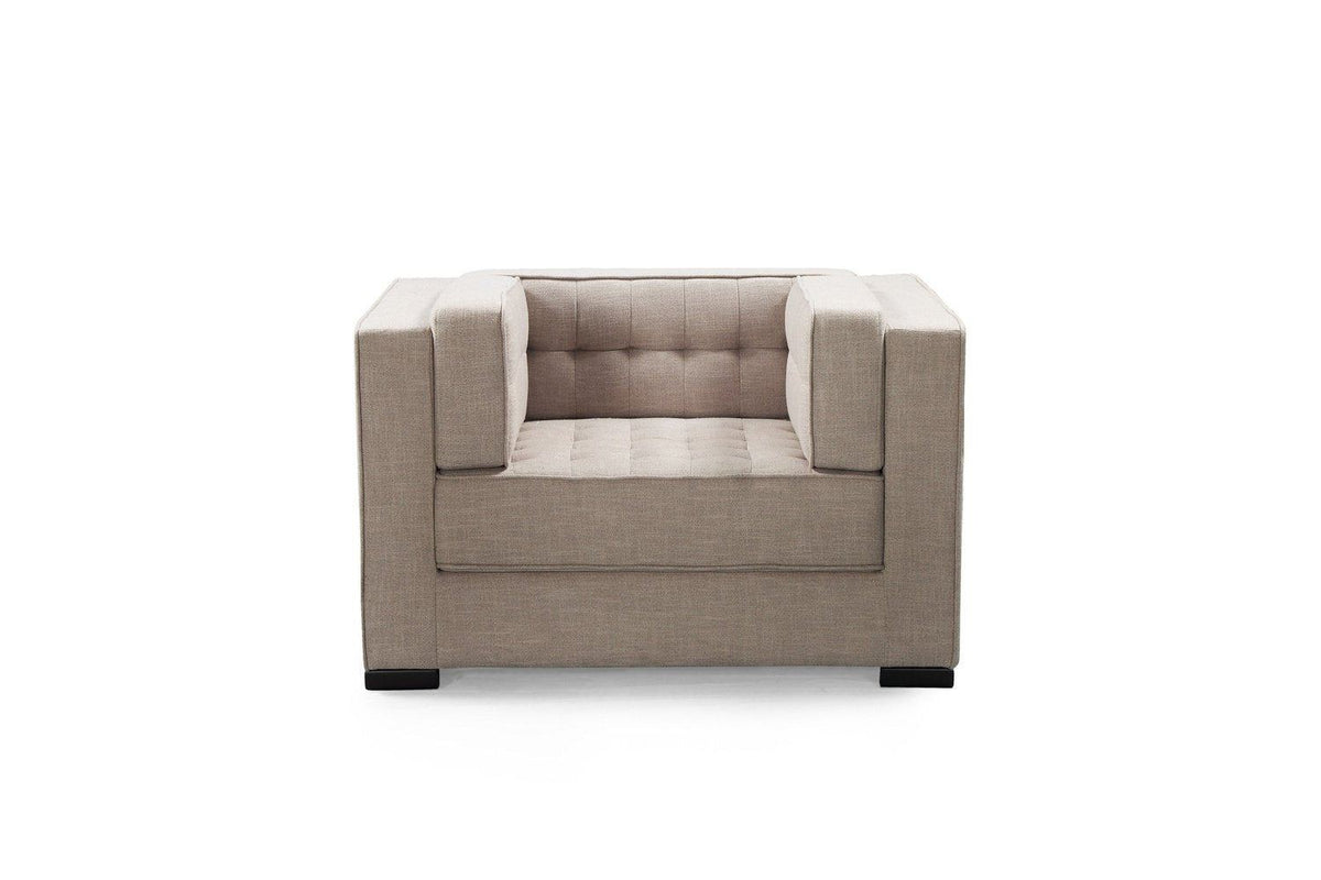 Iconic Home Lorenzo Linen-Textured Club Chair 