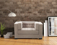Iconic Home Lorenzo Linen-Textured Club Chair Sand