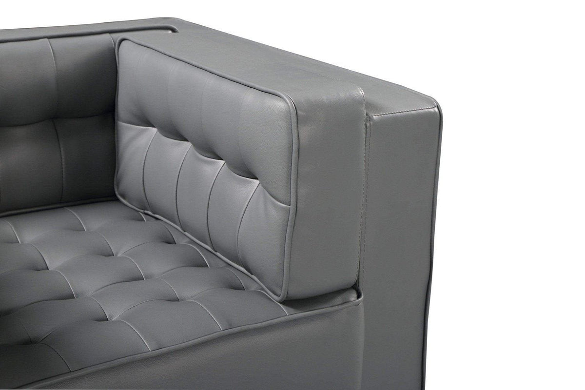 Iconic Home Lorenzo Tufted PU Leather Club Chair 