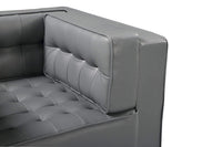 Iconic Home Lorenzo Tufted PU Leather Club Chair 