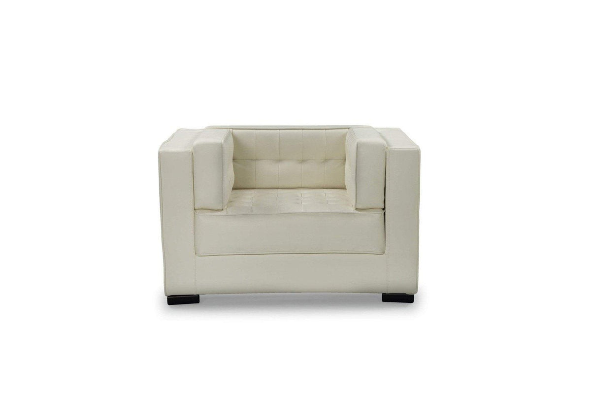 Iconic Home Lorenzo Tufted PU Leather Club Chair 