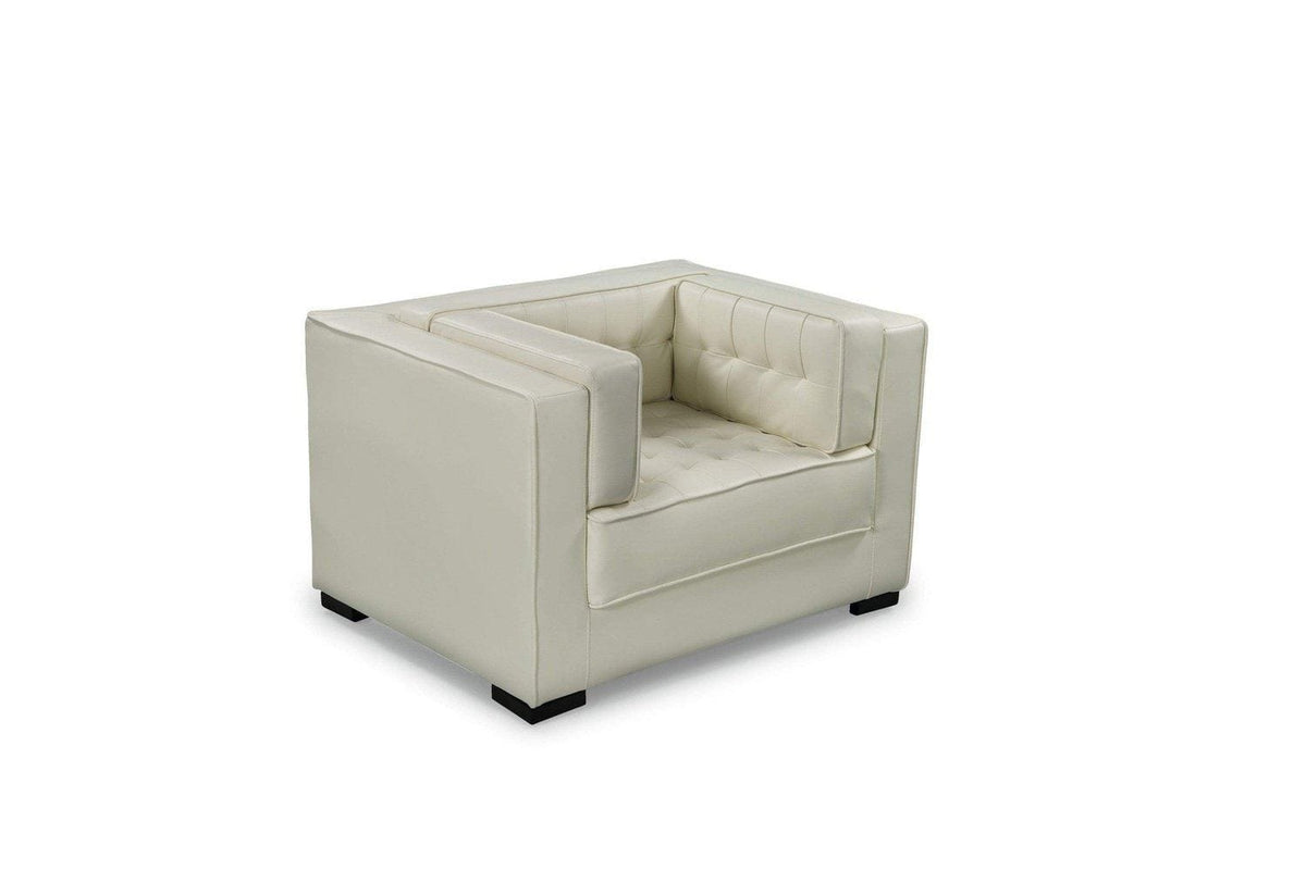 Iconic Home Lorenzo Tufted PU Leather Club Chair 