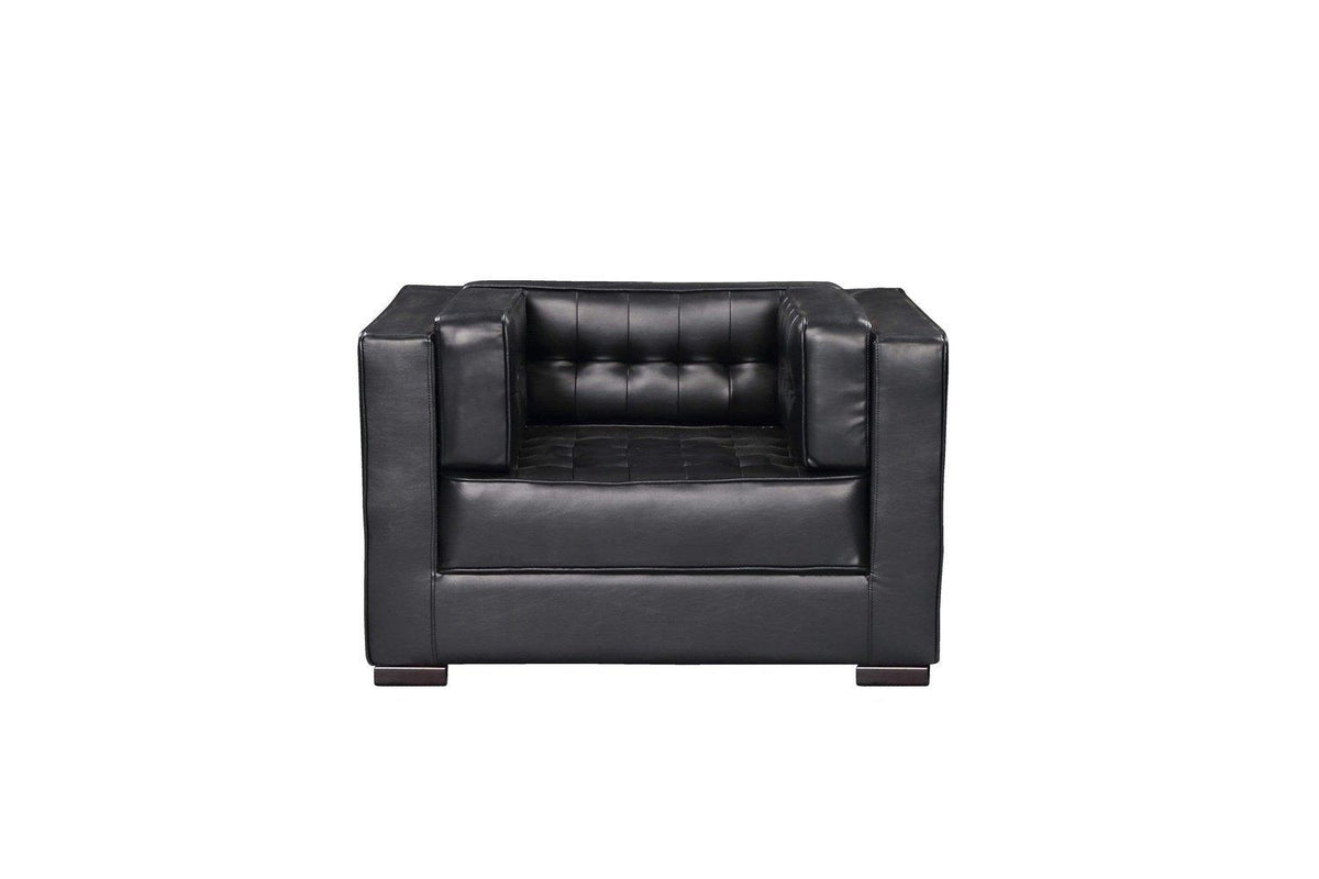 Iconic Home Lorenzo Tufted PU Leather Club Chair 