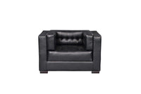 Iconic Home Lorenzo Tufted PU Leather Club Chair 