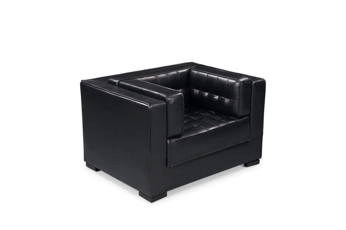 Iconic Home Lorenzo Tufted PU Leather Club Chair 