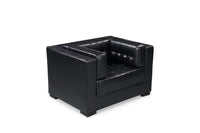 Iconic Home Lorenzo Tufted PU Leather Club Chair 