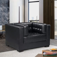 Iconic Home Lorenzo Tufted PU Leather Club Chair Black