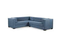 Iconic Home Lorenzo Left Facing Linen Tufted Sectional Sofa 