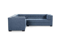 Iconic Home Lorenzo Left Facing Linen Tufted Sectional Sofa 