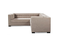 Iconic Home Lorenzo Left Facing Linen Tufted Sectional Sofa 