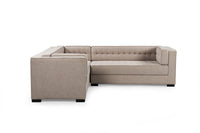 Iconic Home Lorenzo Left Facing Linen Tufted Sectional Sofa 