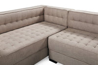 Iconic Home Lorenzo Left Facing Linen Tufted Sectional Sofa 