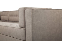 Iconic Home Lorenzo Left Facing Linen Tufted Sectional Sofa 