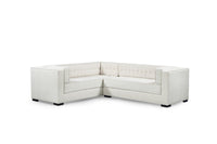 Iconic Home Lorenzo Left Facing Linen Tufted Sectional Sofa 