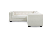 Iconic Home Lorenzo Left Facing Linen Tufted Sectional Sofa 