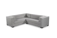Iconic Home Lorenzo Left Facing Linen Tufted Sectional Sofa 