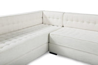 Iconic Home Lorenzo Left Facing Linen Tufted Sectional Sofa 