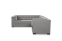 Iconic Home Lorenzo Left Facing Linen Tufted Sectional Sofa 