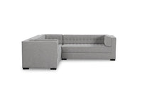 Iconic Home Lorenzo Left Facing Linen Tufted Sectional Sofa 