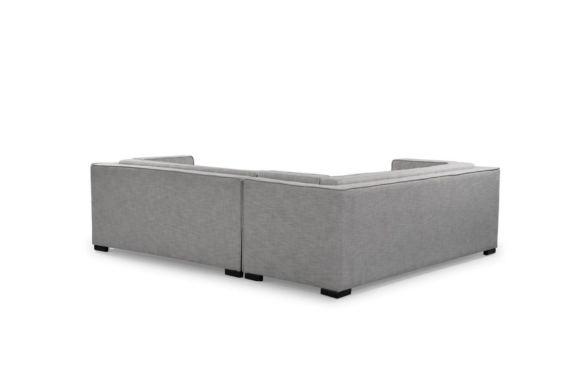 Iconic Home Lorenzo Left Facing Linen Tufted Sectional Sofa 